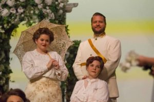 The Secret Garden at Brick Road Theater: Claire Holmes (left with parasol)